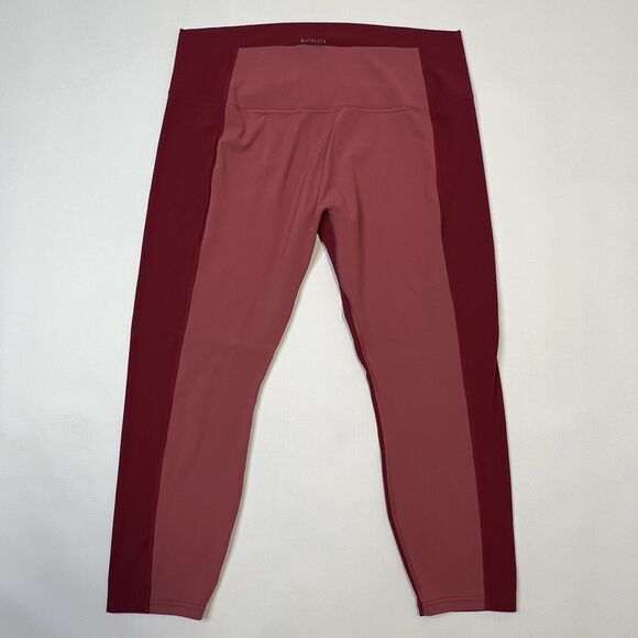 ATHLETA Transcend Color Block 7/8 Tight Leggings Womens Size 2X Berry Rose - Picture 2 of 11